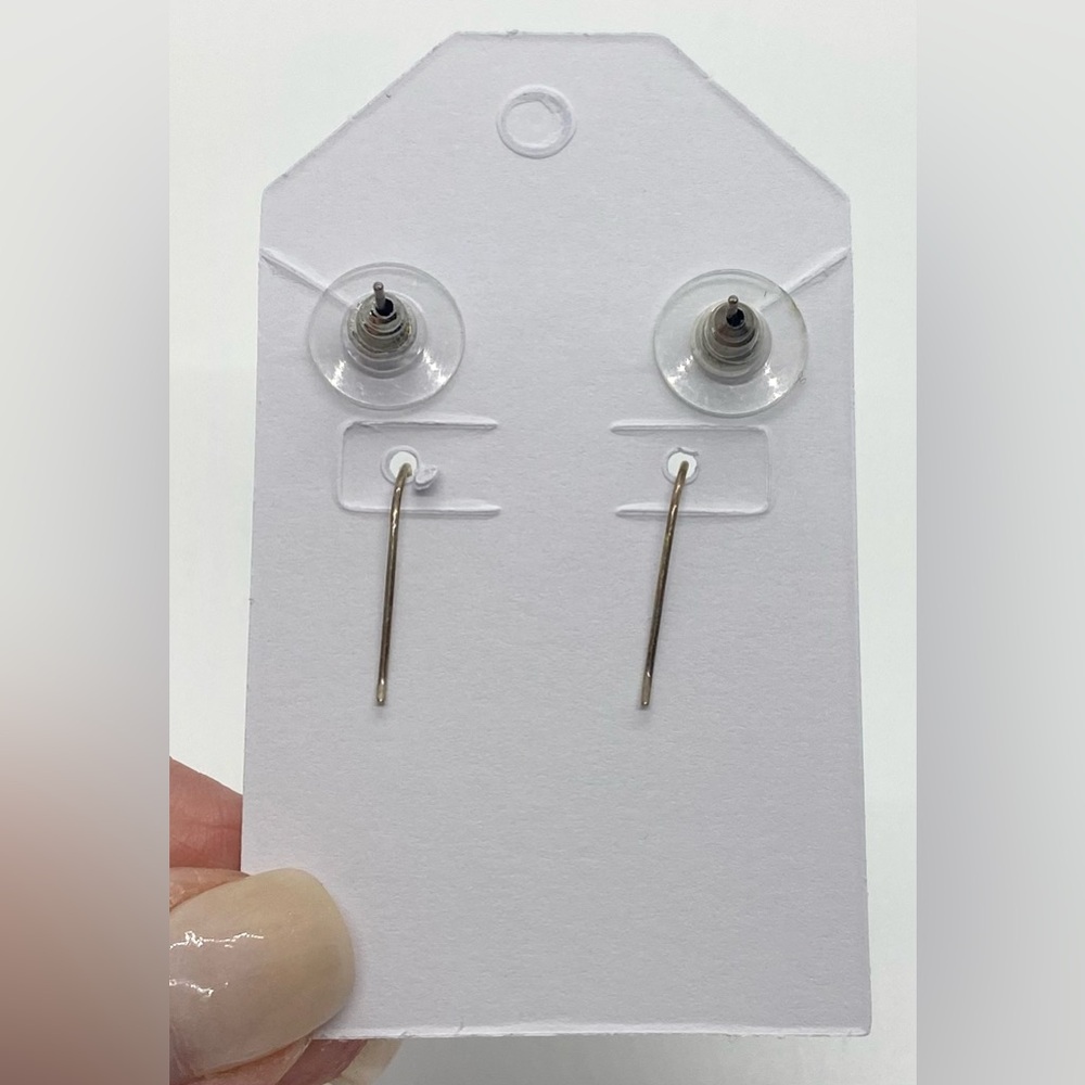 Silver Crystal Drop Dangle Rhinestone Stud Earrings Boho Fall Eclectic Festival - Picture 2 of 12